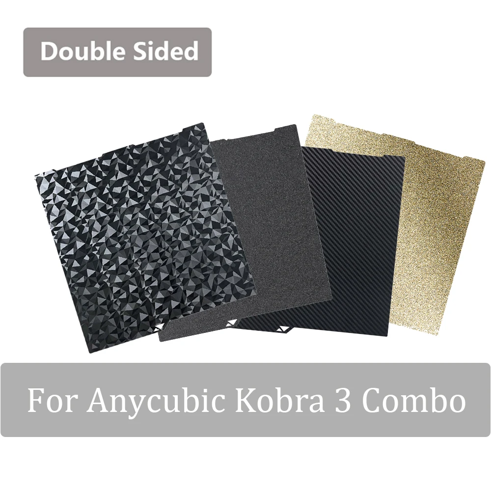 For Anycubic Kobra 3 Parts Build Plate 256x268 Spring Steel Sheet PEO PET PEY Sheet Anycubic Kobra 3 Plate Double Sided Heat Bed