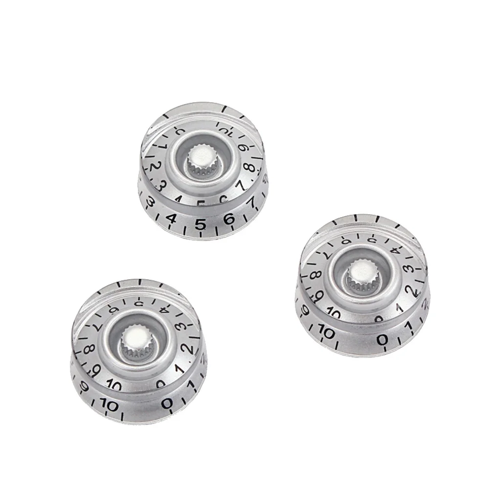 

3Pcs Electric Guitar Knobs Durable Premium Plastic Material Exquisite Workmanship for Style Replacement White