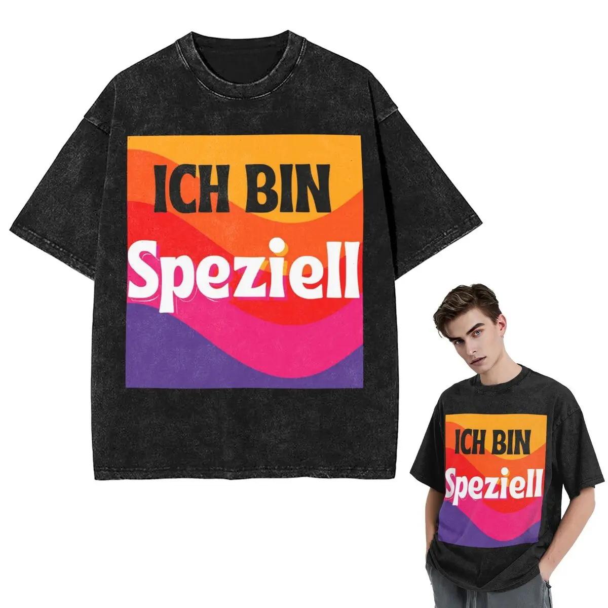 Streetwear T-Shirts Paulaner Spezi Logo Washed T Shirt Short Sleeve Hip Hop T-Shirt Tops Tees for Men Women