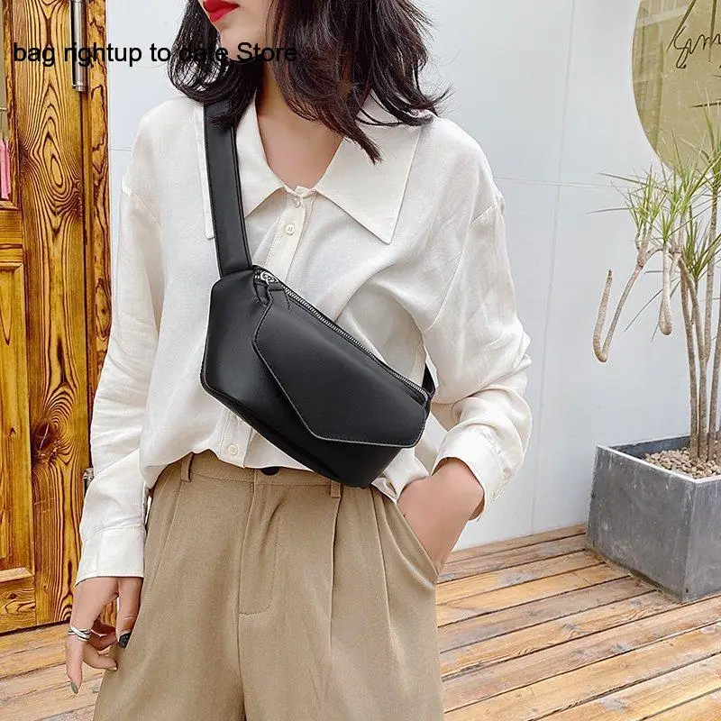 Casual Waist Bags For Women Leather Shoulder Bag Travel Small Chest Bag Women Fanny Pack Belt Purses Female  Solid Color