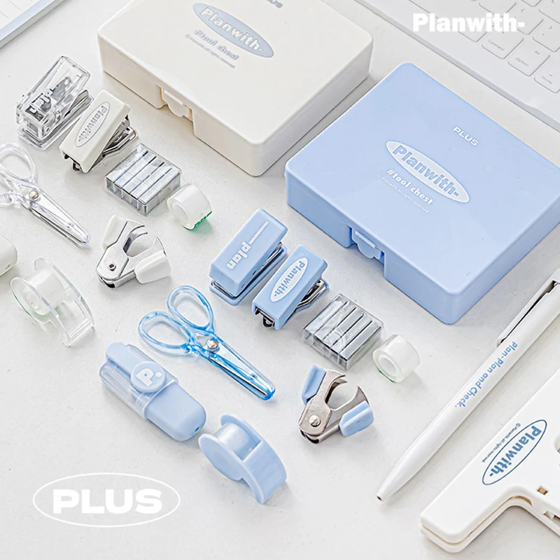 1 مجموعة المحمولة Kawaii القرطاسية مجموعة دباسة مقص الشريط بمناسبة القلم ماكينة ثقب مزيل الأظافر مجموعة اللوازم المكتبية المدرسية