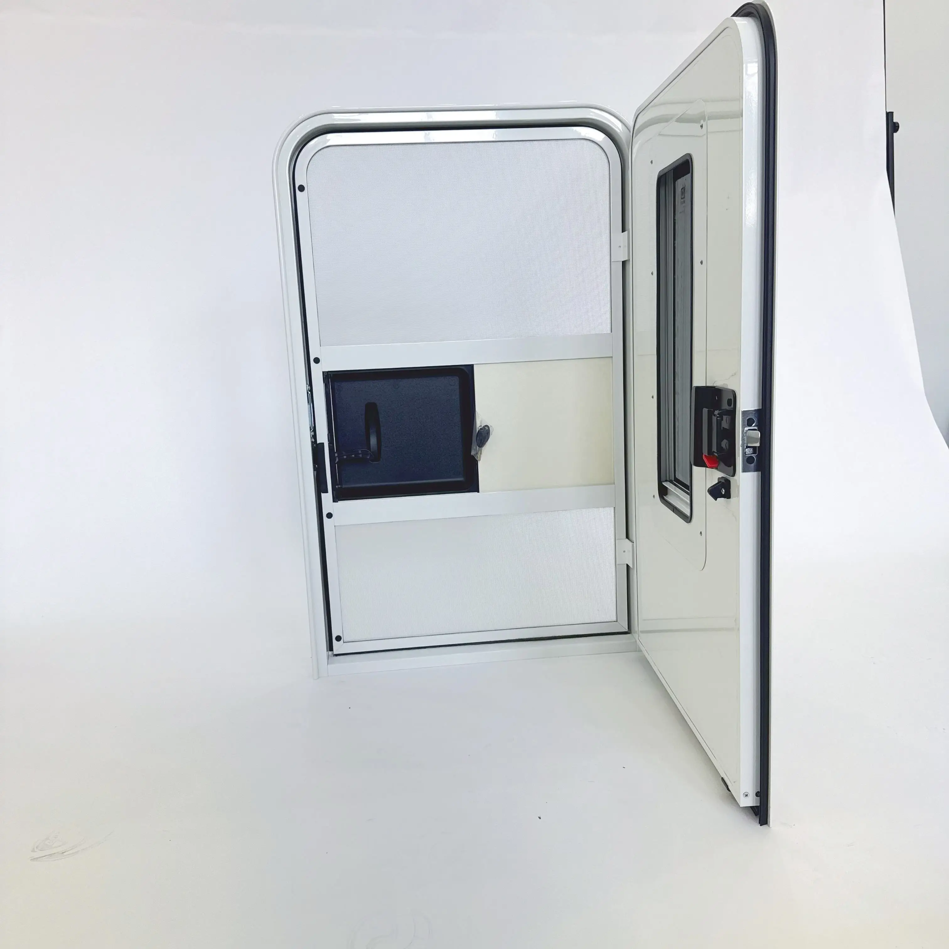 Luxury Modern Aluminum Alloy Door Frame RV Door with Single Knife Type Acrylic Glass for Caravan ECE Certified