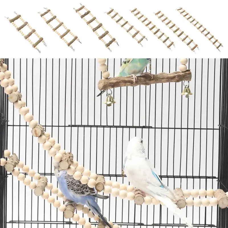 Parakeet Ladder Bridge Parrot Ladder Bridge Small Birds Chewing Perch Stand For Conures Parakeets Hamster Climbing Toys