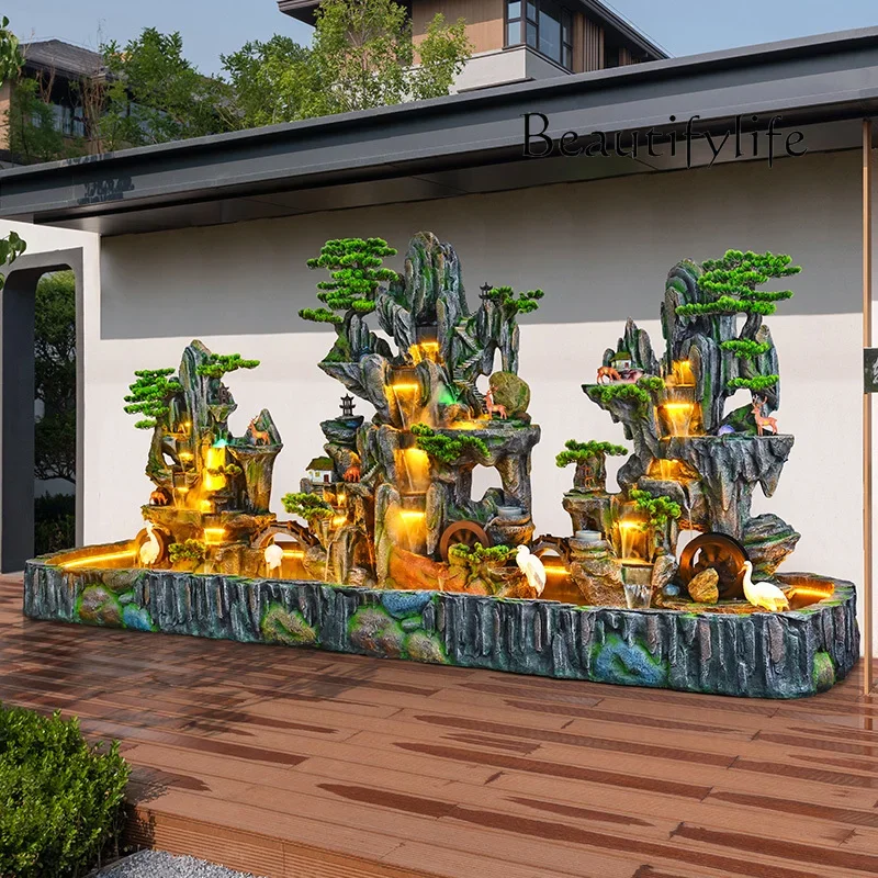 

Garden rockery fish pond landscaping outdoor mountains and flowing water floor ornaments decorative water landscape fountain