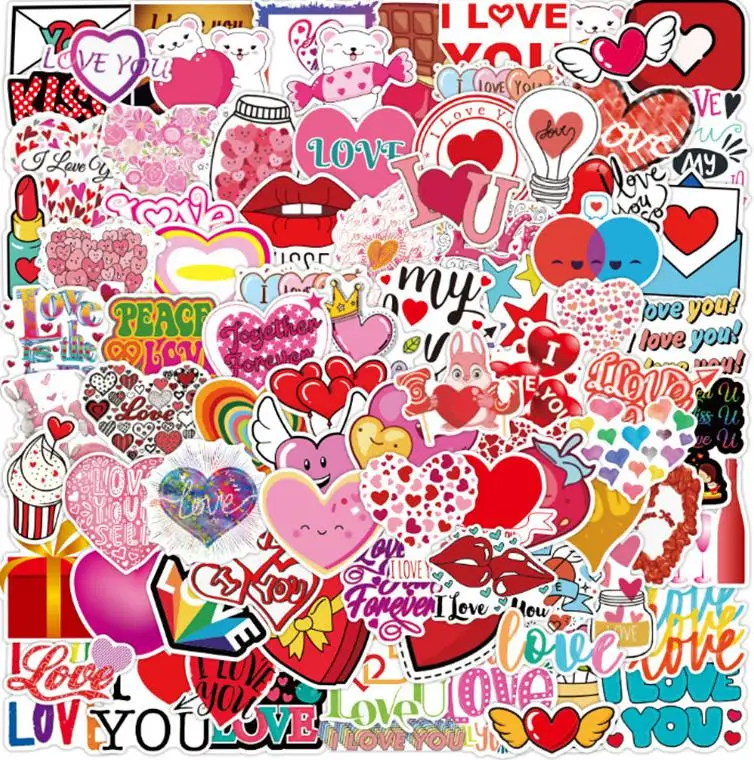 

10/30/50/100pcs Love Valentine's Day Graffiti Sticker Aesthetic Art Cartoon Scooter Bike Mobile Laptop Diy Decal Stickers