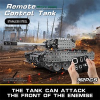 DIY Metal Remote Control Tank Blocks Assembly 3D Models 2.4G Steel RC Toy for Children Toys Radio Controlled Puzzle Building