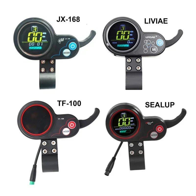 Electric Scooter LCD Display Meter Instrument Panel Power Switch Throttle 36V 48V Universal TF-100 SEALUP JH-01 LIVIAE NJAX-T