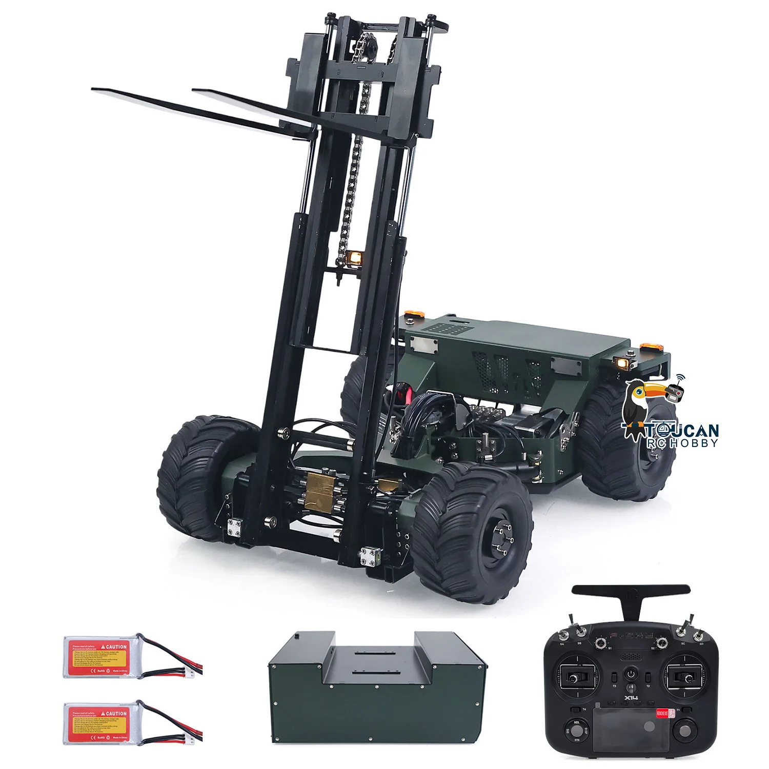 

Metal 1/14 RC Hydraulic Truck Mounted Forklift BM214 Radio Control Engineering Trucks Cars Vehicle Frsky X14 Radio Light System