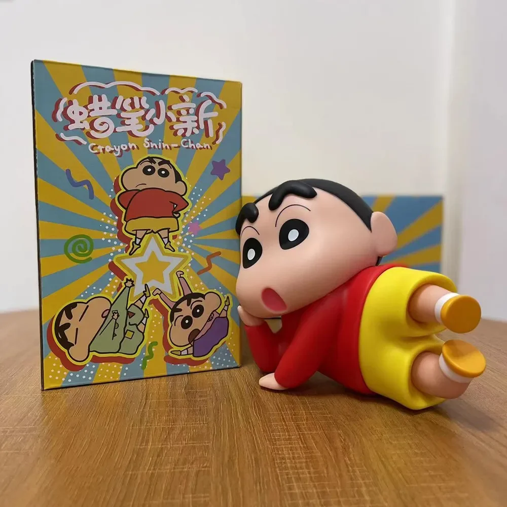 15-22cm Crayon Shin-Chan Xiaobai Dumb Anime Figure Vinyl Kawaii Doll Toys Model Joints Movable Cabinet Christmas Birthday Gifts