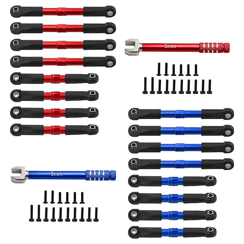 RCMMTING Aluminum Toe Links & Hollow Balls with Tool for Traxxas 1/16 Scale Slash 4X4 RC Car Upgrade Accessories