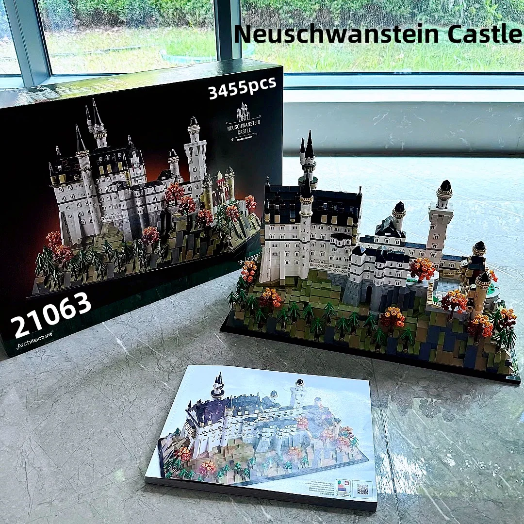 In Magazzino Nuovo 3455 pz 2025 Castello di Neuschwanstein Modello Architettonico Castello Europeo Building Blocks Mattoni Regali Di Natale A
