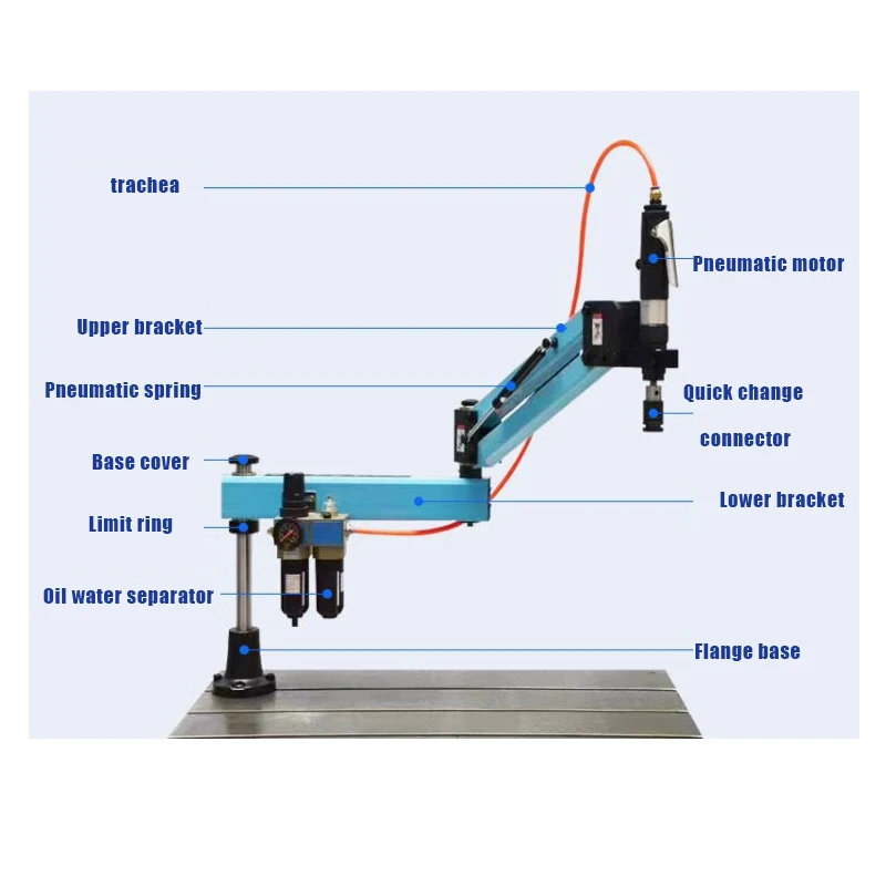 M12/M16 Pneumatic Thread Tapper,Electric Tapping Machine with Taiwan Motor,Industrial Bracket Chuck Servo Tapping Tool