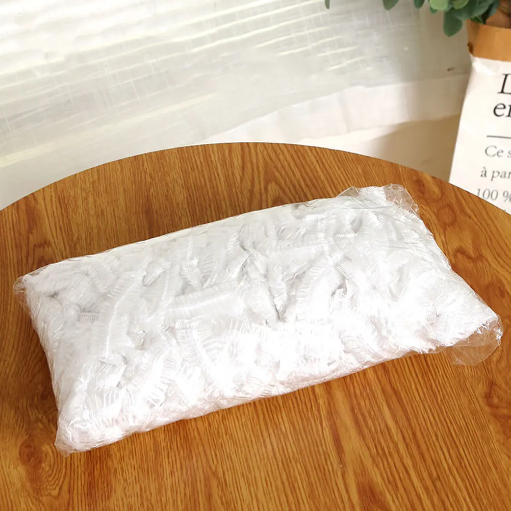 

100Pcs Waterproof Shower Caps Disposable Elastic Bathing Hats Spa Hair Cover for Salon Home Use Practical Disposable Bath Caps