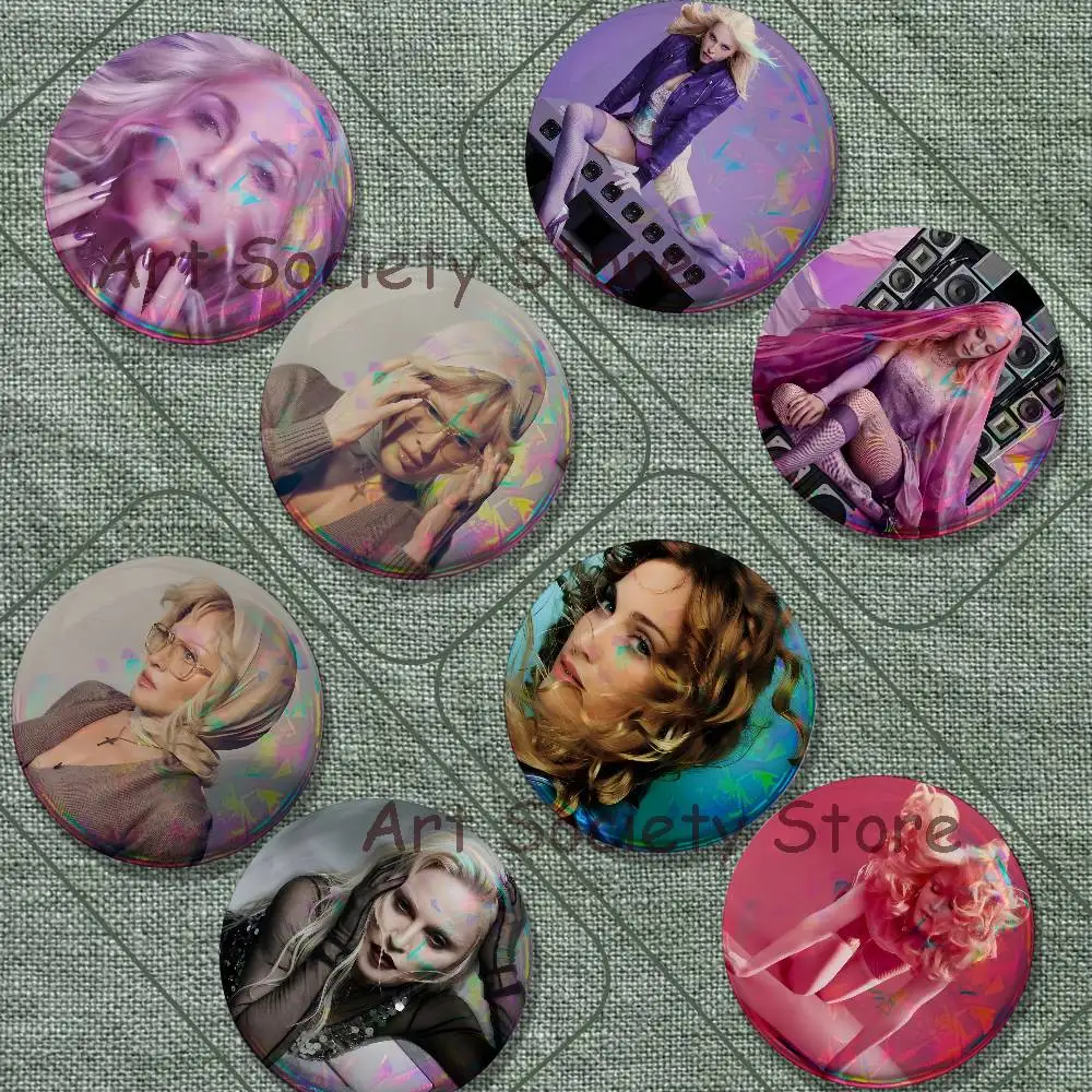 Singer Confessions M-Madonna 2026 Brooches for Backpack Accessories 25,32,44,58,75mm Round Enamel Pins 2-piece set Singer Badge