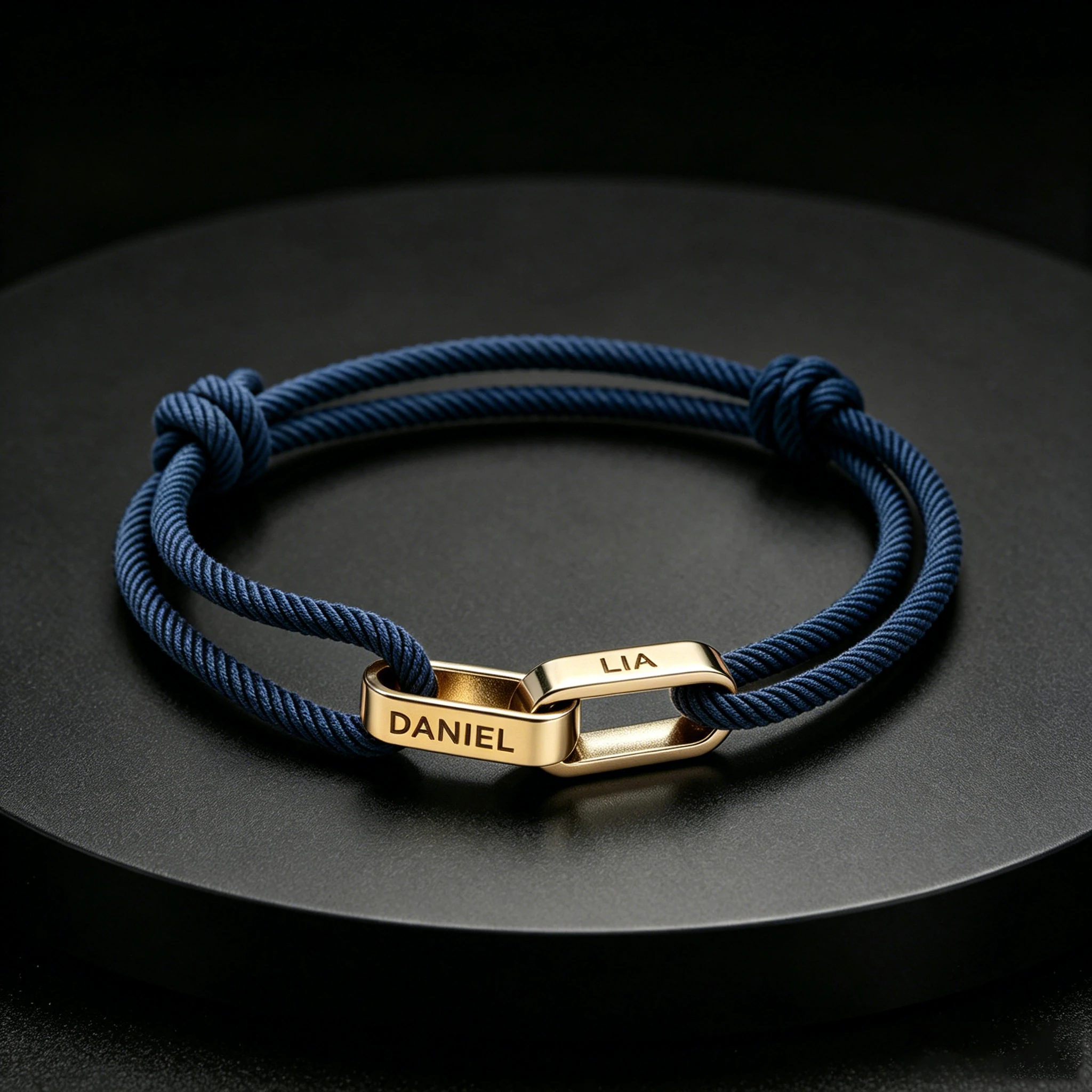 Pulsera de Pareja Trenzada con Cierre de Doble Anillo, Grabado Láser con Nombre, Cordón de Acero Inoxidable, Joyería Personalizada, Regalo para Hombre y Mujer
