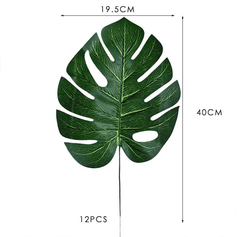 

48Pcs Fake Monstera Leaves Realistic Tropical Leaf Set 4 Sizes for Home Living Room Dining Table Office Decor Gift DIY