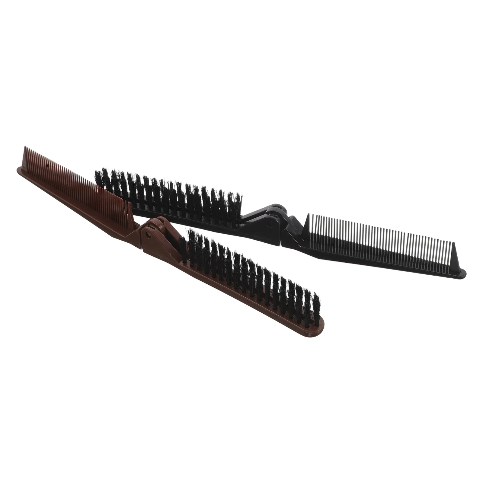 

2Pcs Foldable Double-Tooth Comb Lightweight Portable Travel Hairbrush Men Women Folding Pocket Styling Detangling Hair Brush