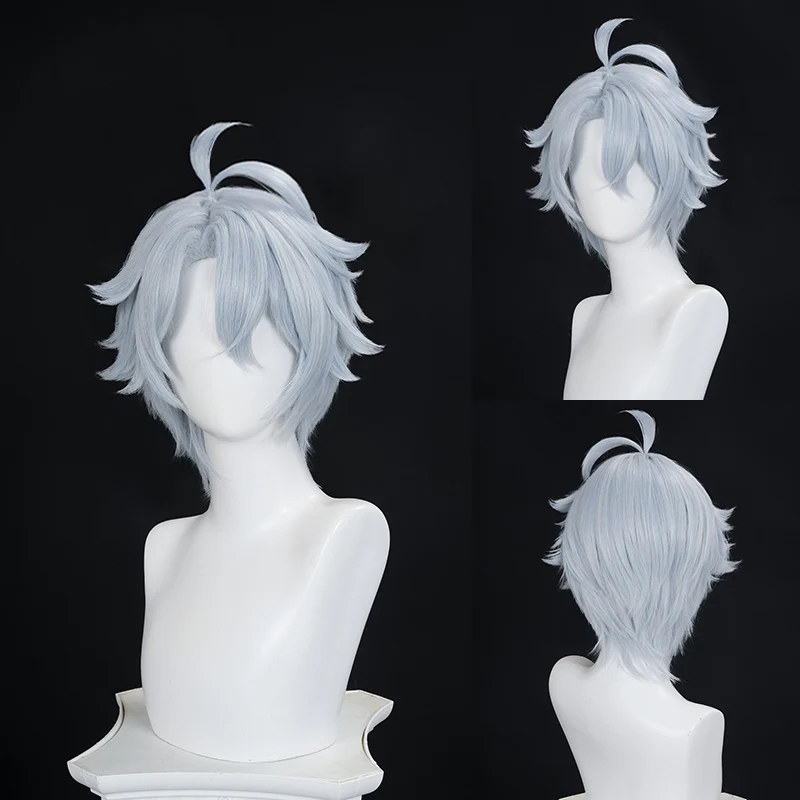Game Honkai Star Rail Phainon Cosplay Wig Gray White Short Hair Amphoreus The Eternal Land Halloween Party for Women Men Props