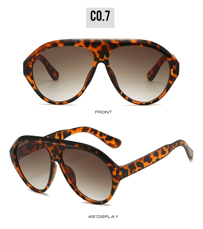 Retro Große PC-Rahmen-Sonnenbrille für Damen, runde Piloten-Sonnenbrille in Schwarz mit Farbverlauf, coole Herren-Sonnenbrille, einteilige Designer-Sonnenbrille – Detail 24