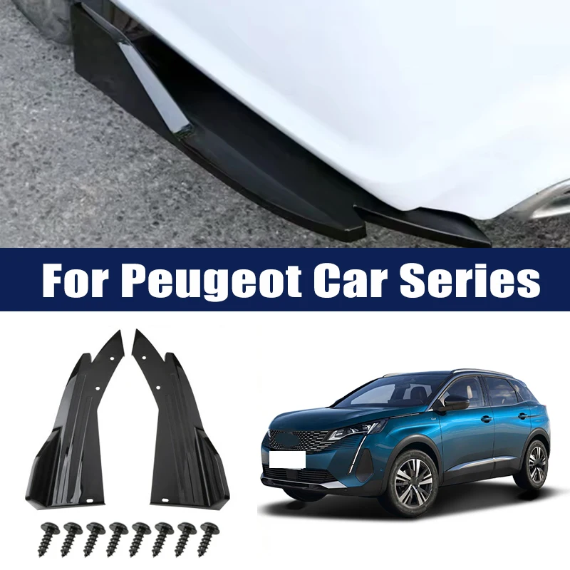 

2pcs Rear Bumper Lip Diffuser Splitter Canard Protector Front Spoiler Body Kit For Peugeot 206 207 208 301 307 308 408 508 2008