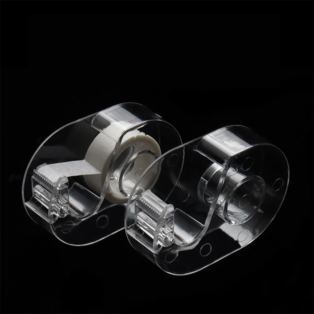 

5Pcs Transparent Acrylic Eyelash Tape Cutter Portable Durable Office Desktop Tape Holder Dispenser Roll Cutter for Use