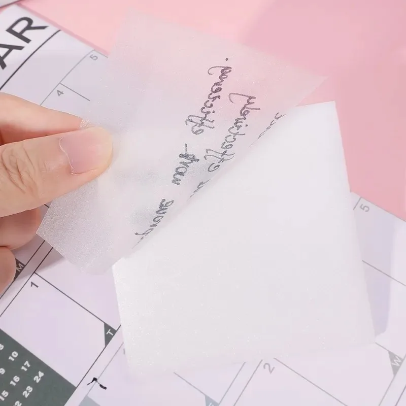 3/1Pcs 150 Sheets Glitter Transparent Sticky Notes Set Waterproof Self-Adhesive Posted It for Books Annotation Tracing Paper