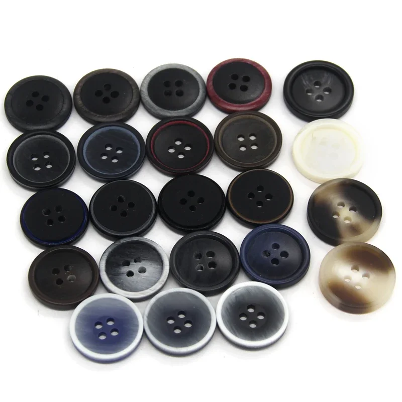 HENGC 15mm 20mm Men Suit Coat Resin Black Buttons For Clothes Fashion Uniform Blazer Pants Jeans Decorations Handmade DIY Crafts