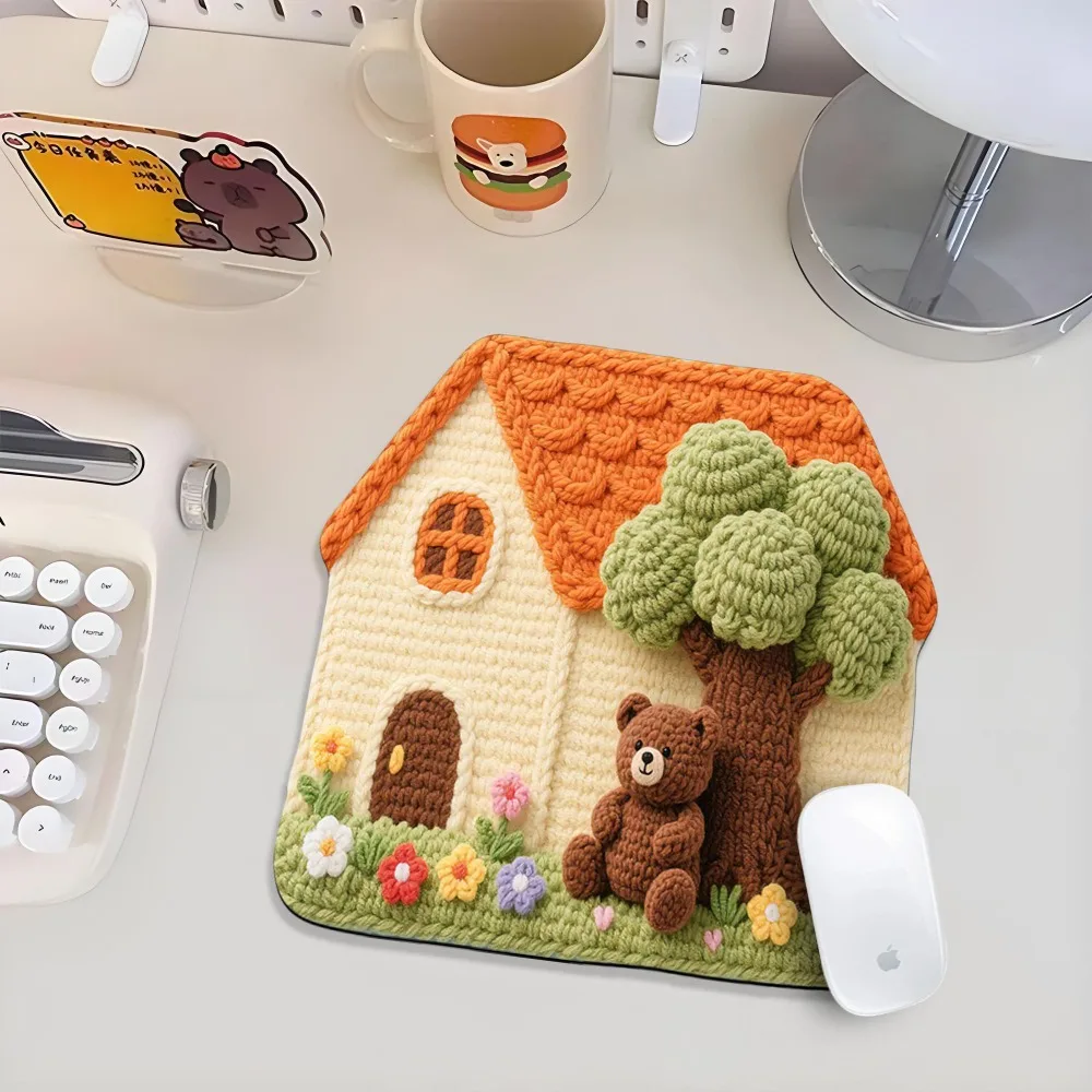 

Printed House Mouse Pad Diatomite Material 3D Effect Anti Slip Mouse Pad Portable for Office Dorm Home Computer Desk Mat