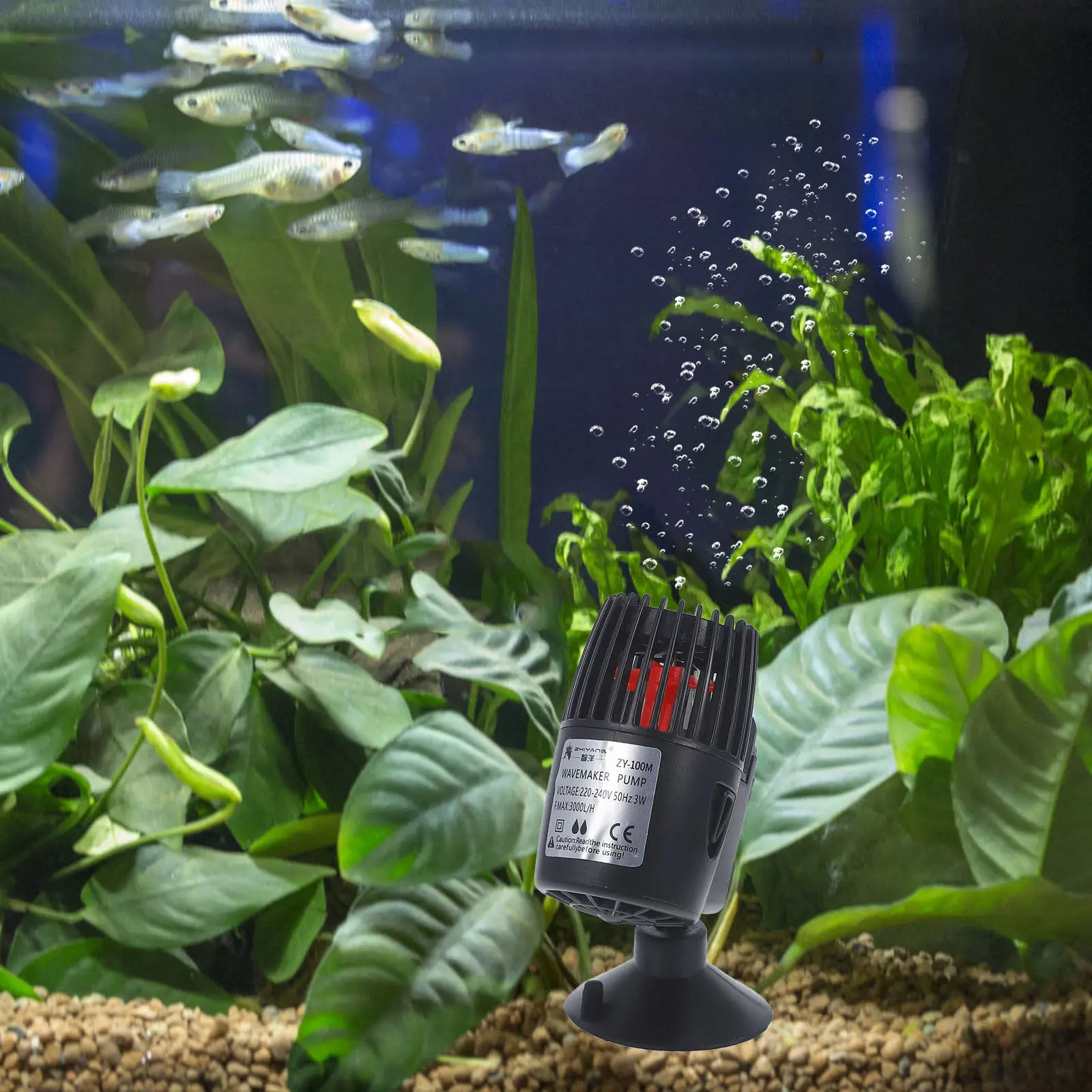 

Насос для очистки аквариума, пластиковый, черный, с евровилкой, волнообразующий генератор для циркуляции воды в аквариуме, мощный поток, генератор волн для аквариума