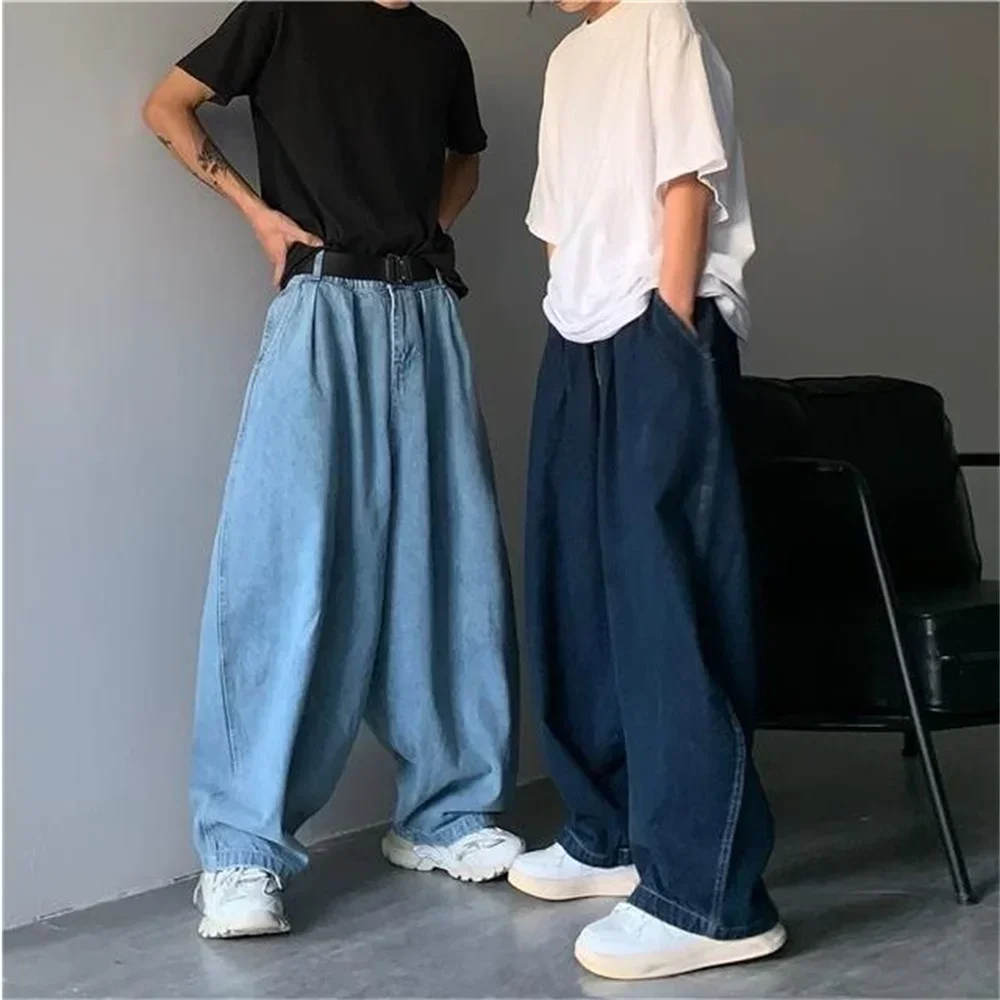 

Men Jeans Wide Leg Denim Cargo Jean Pants Loose Straight Baggy Men's Jeans Hip Hop Streetwear Skateboard Neutral Denim Trousers