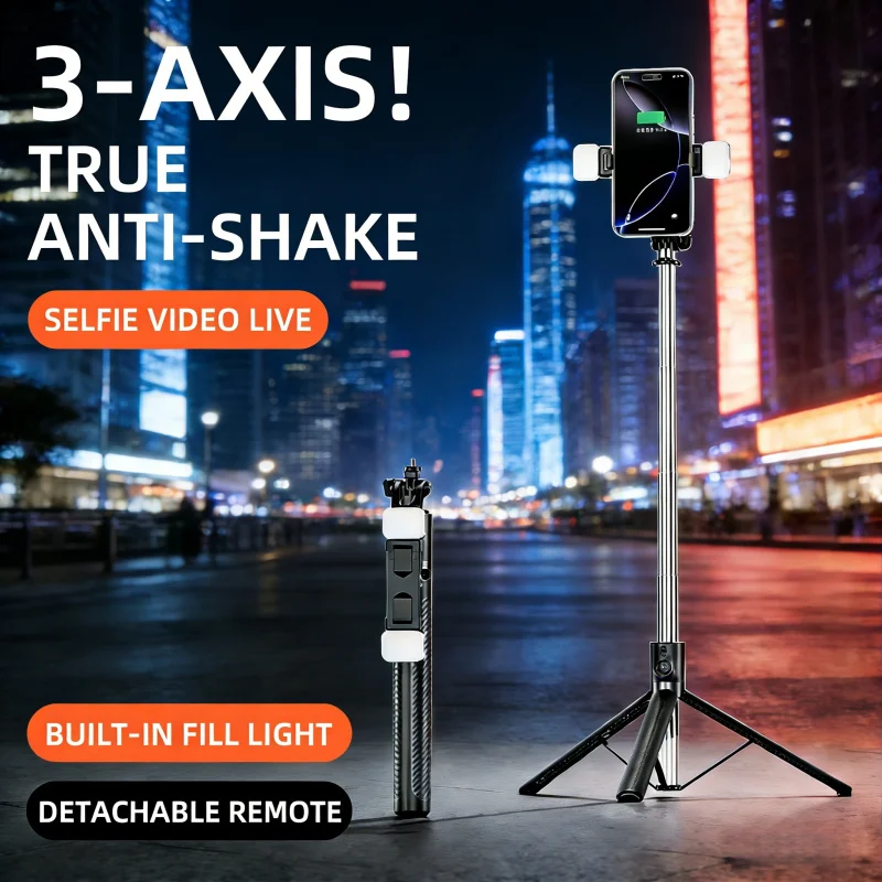 tripe-para-celular-x6-series-com-gimbal-e-bastao-de-selfie-bluetooth-para-viagens-e-transmissoes-ao-vivo-portatil-e-novo