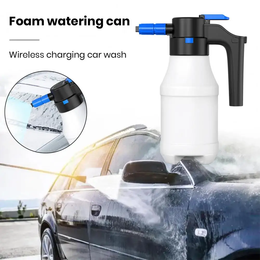 

1.5L Electric Foam Sprayer High Pressure Car Wash Water Can 30min Continue Using Wide-angle Spray Nozzle Car Cleaning Foam Maker