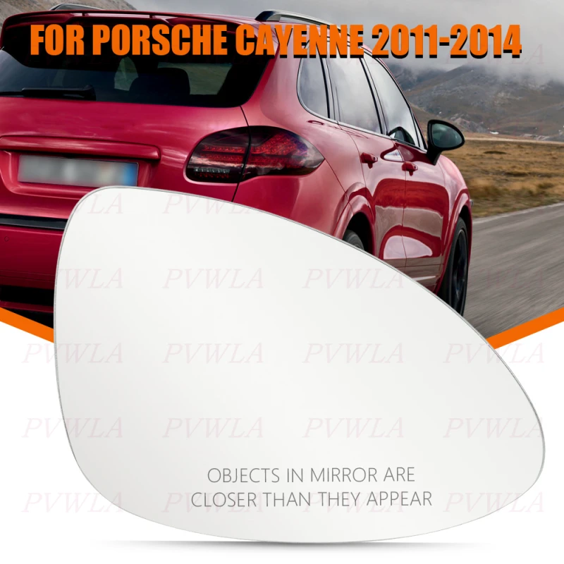 

1pc Right Side Heat Reverse Lens With Lettering For Porsche Cayenne 2011 2012 2013 2014 Rearview Mirror Glass Car Accessories