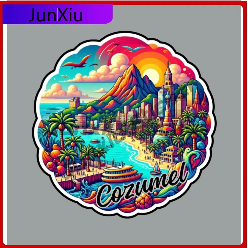 

Cozumel Mexico Vacation Sticker Cover Scratch Stickers Fridge Windshield Luggage Kayak Laptop Camping Car Decoration Vintage Pvc