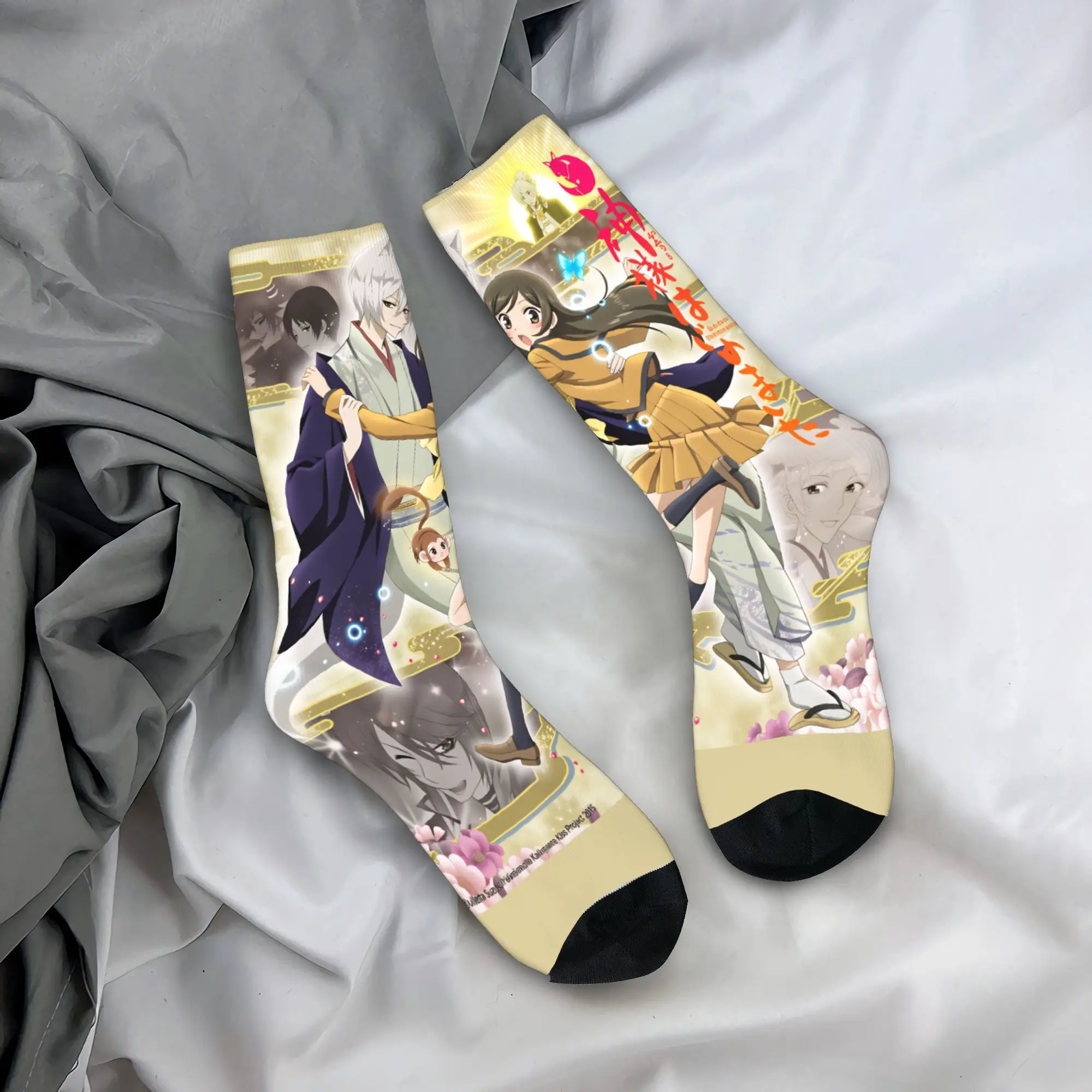 

Забавные носки с дизайном «Поцелуй Камисамы» в стиле японского аниме, противоскользящие, для пар, средней мягкости, для улицы, весенние, с забавным дизайном