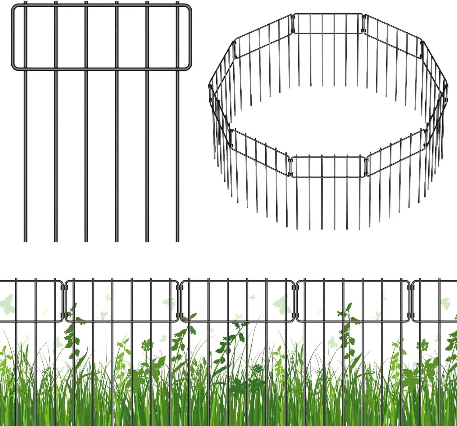 Animal barrier fence, 17 inches (height) X 10 feet (length) garden decorative fence