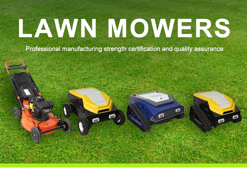 Heavy Duty Garden Grass Cutting Mulching System Tracked Lawnmower Premium 530mm Fuel Smart Remote Control Lawn Mower