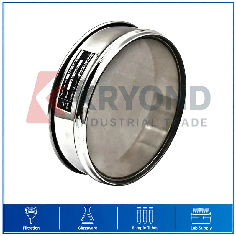 Generic 304 Stainless Steel Test Sieve 300 Mesh 0.054mm R20cm Pharmacopeia Standard Lab Analysis Sampling Inspection Sieve 1PCS