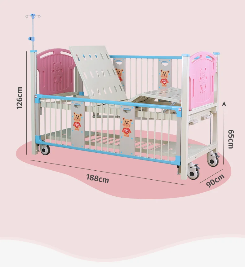 Nursing bed with hand rocking double rocking children's hospital bed, family children lifting their backs and legs nursing bed