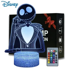 The Nightmare Before Christmas 3D LED Night Lights Anime Figure Jack Sally Kids Funny Bedside Bedroom Decoration Desk Lamps Gift