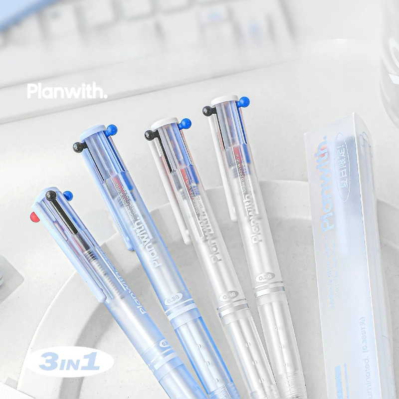 

3 in 1 Ink Gel Pen for Kids Boy Girl Korean Fashion Simplicity Stationery Gel Pen Blue White Color Writing Pen Student Supplies