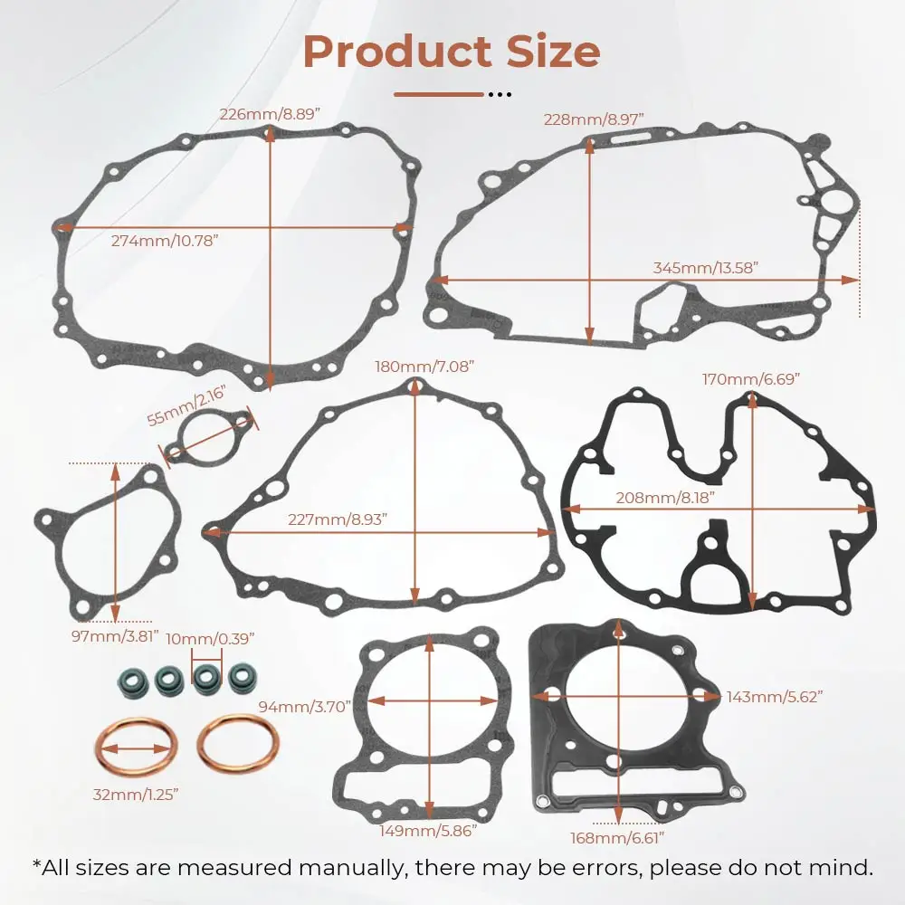 1 Set ATV Engine Gasket Kit Compatible For Honda Sportrax 400 TRX400EX 1999 2000 2001 2002 2003 2004 Models