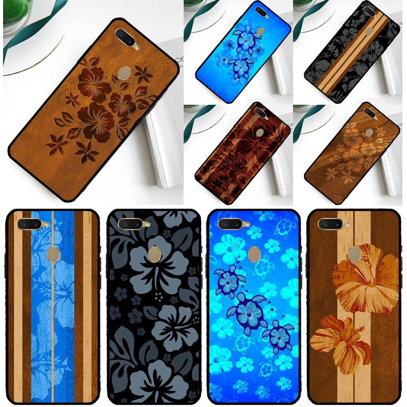 Hibiscus Retro Hawaiian Flower Case For OPPO A5 A9 A31 A53 A53S A1K A15 A16 A52 A72 A83 A91 A93 A54 A74 A94 Cover Fundas