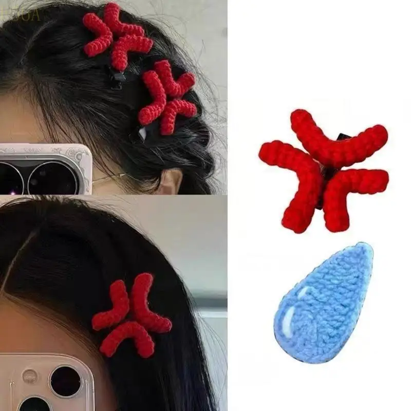 E56A 2pack Plush Angry Duck Hair Clip Trendy Hairclip Natural Styles Hairpin