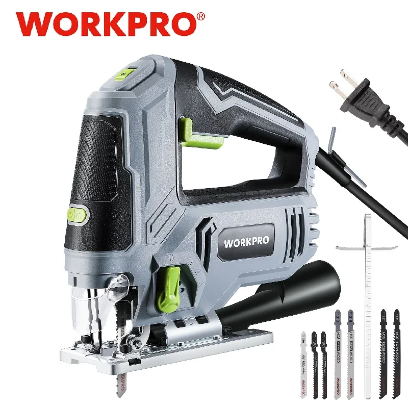 WORKPRO 850W Corded Jig Saw Portable Woodworking Power Tool Corded Electric Power Cutter for Wood Metal and Plastic