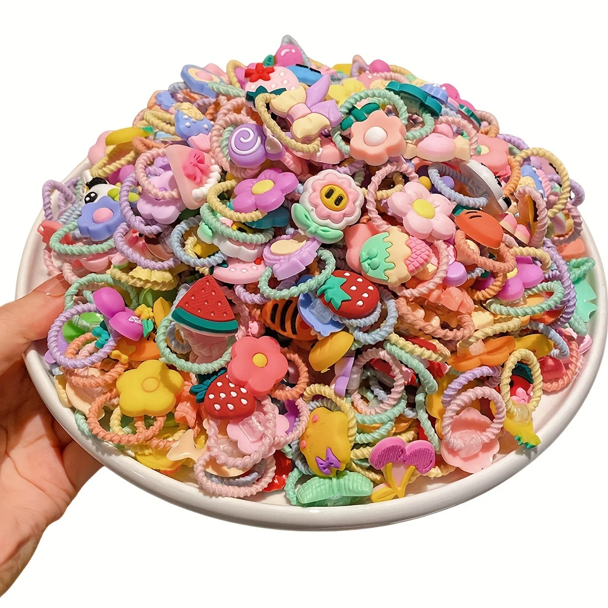 청소년을 위한 50/100개 탄성 헤어 밴드 - 일상 캐주얼 사용을 위한 다용도 솔리드 컬러 헤어 타이, 합성 고무 헤어 액세서리