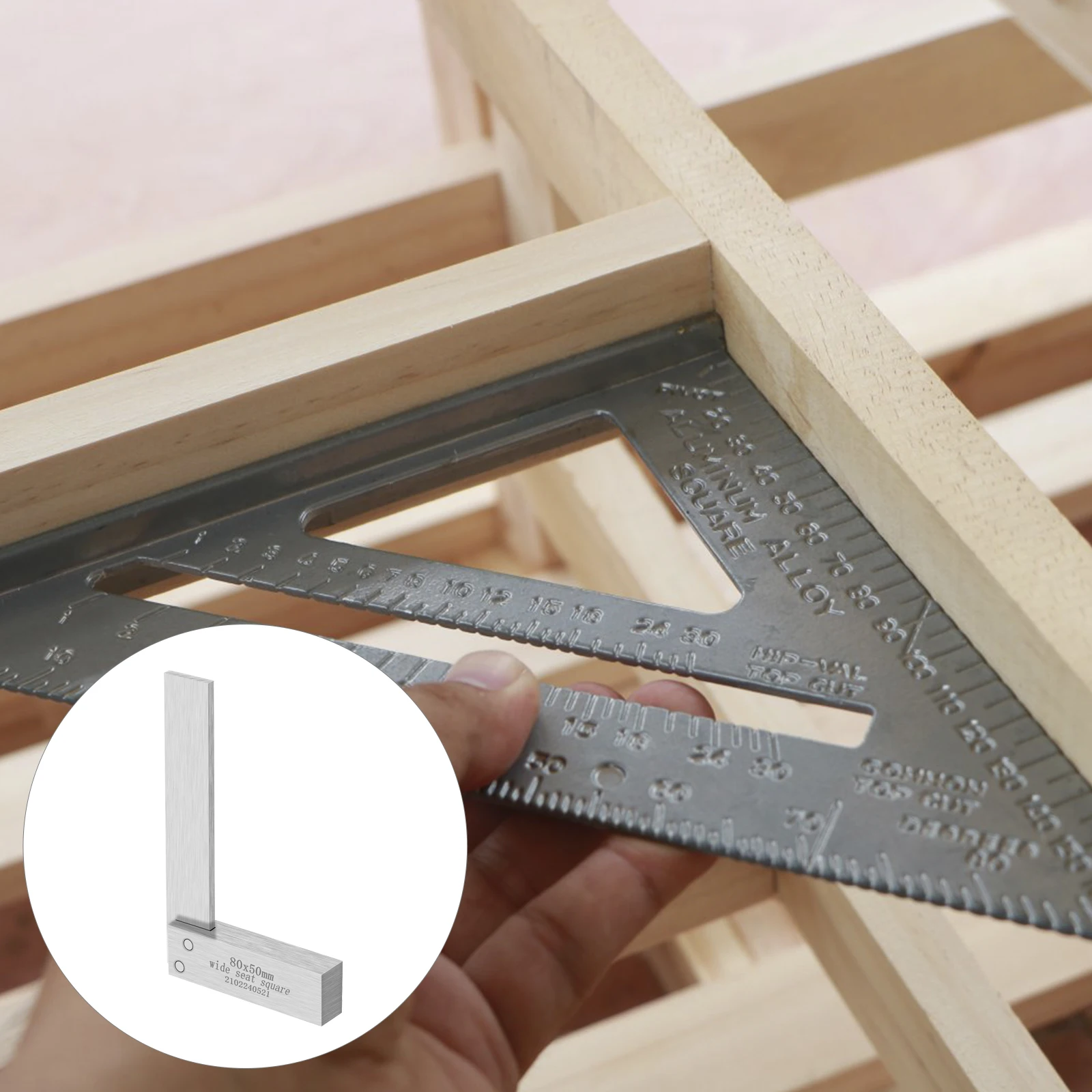 

L Shaped Square Ruler Carpenter Measuring Tool Carbon Steel Wide Bottom Right Angle Gauge Thickened Chassis Woodworking