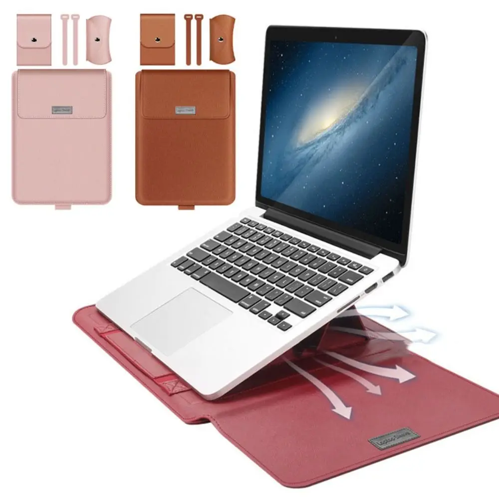 Bolsa para laptop 5 em 1, espessada, não magnética, ultrafina, capa de suporte para laptop, grande capacidade para 11,6-12 polegadas