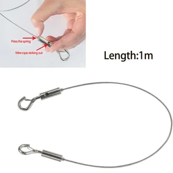 Adjustable Automatic Wire Rope Spring Hook Clothesline Hanging Solution System Suspension Code Stainless Steel Cable