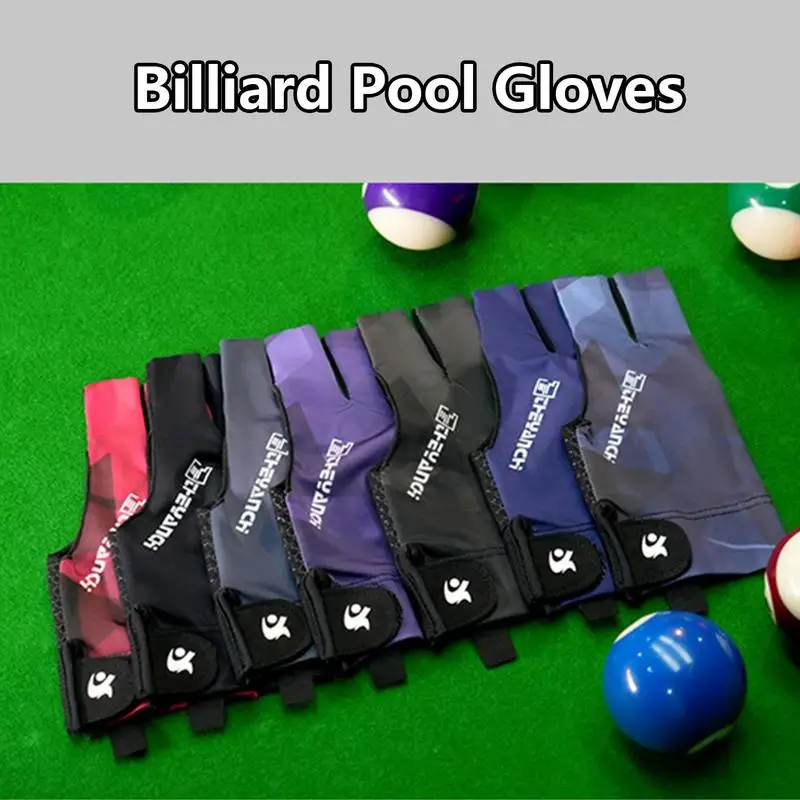 Lightweight Billiards Training Glove 3 Open Fingers Anti-Slip Breathable Fabric For Billiard Player Compact Practice Gear